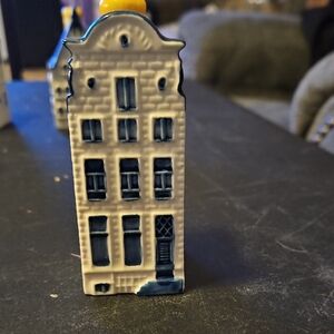 KLM Delft Ceramic Blue and White Decorative House Figurine Collectable # 60